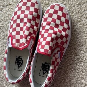 Vans Red and White Checkerboard Sneakers